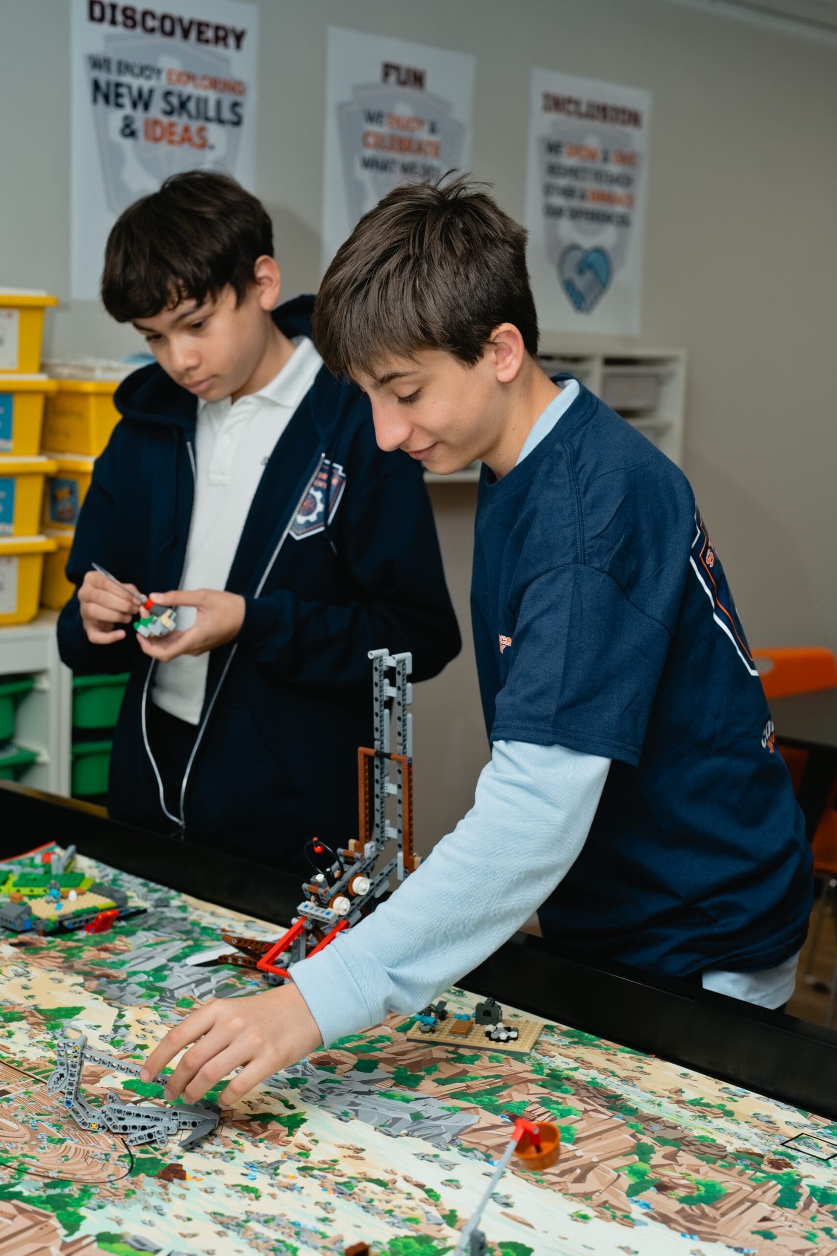 Students learning drone piloting and engineering